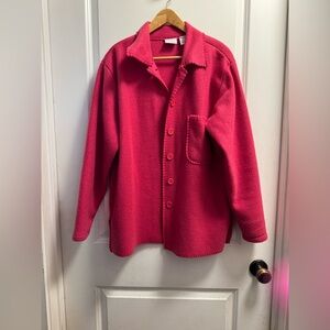 Cozy Pink Button-Up Jacket